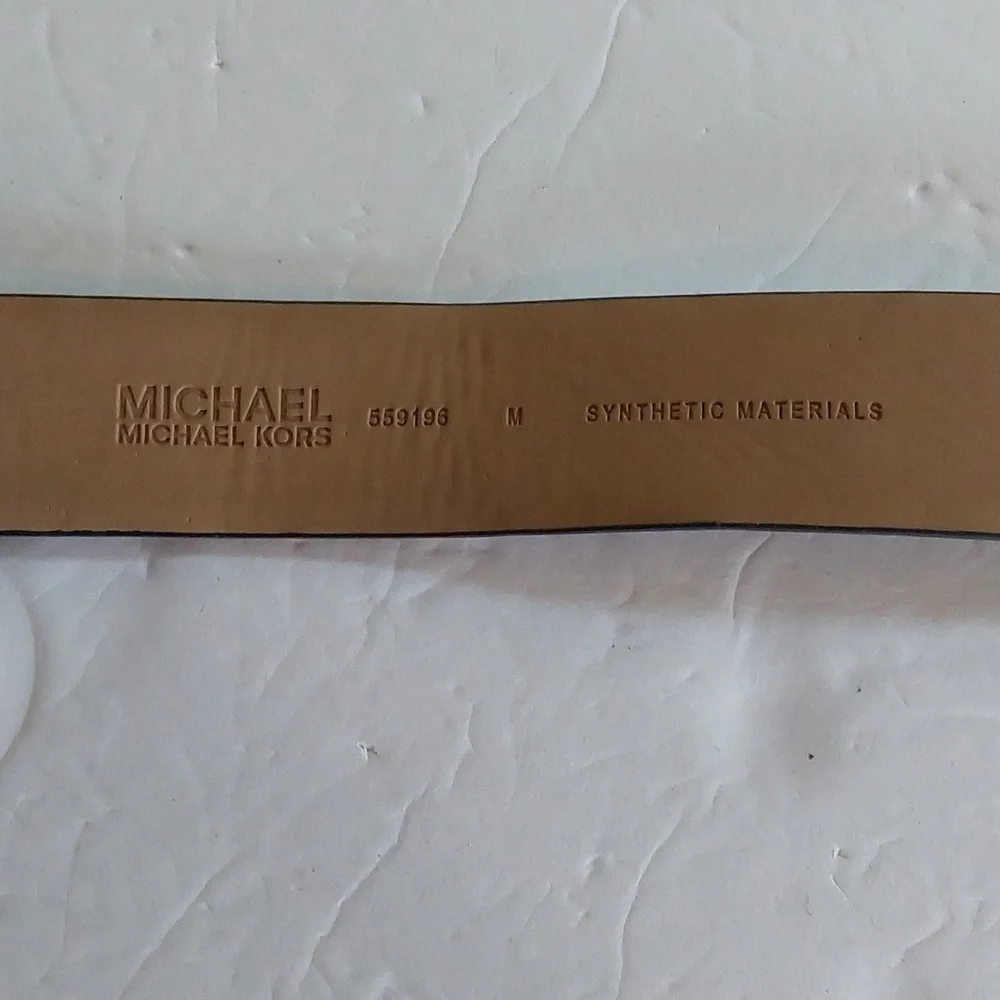 Michael Kors| Womens MK Monogram Black/Gray Luxury Belt Designer Sz.M